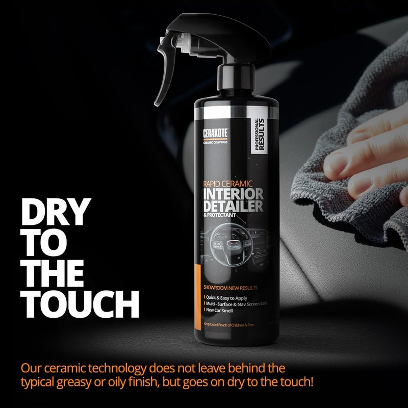 CERAKOTE Rapid Ceramic Interior Detailer and Protectant (28 fl oz.) – Quick and Easy – Multi-Surface Safe – Interior Car Cleaner Spray – Dry to the Touch – Clean and Protect Your Car, Truck, or SUV - Image 2
